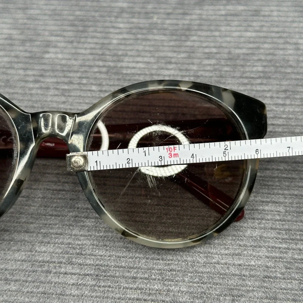 Tory Burch TY7079A Round Sunglasses Grey Marble Tortoise Red 139411 54mm